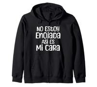 No Estoy Enojada Así Es Mi Cara Funny Sarcastic Quote Zip Hoodie