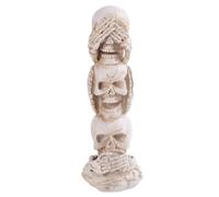 No Evil Hear No Evil Speak No Evil Stacked Skull Figurine, Skeleton Skull Head Many Faces, Abletop Decor for Halloween