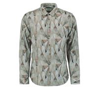 No Excess Men's Corduroy Shirt Long Regular Fit Grey Braun Print 29430923 044