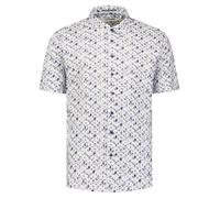 No Excess Mens Short Sleeve Regular Fit Button-Up Shirt Blue Brown Patterned