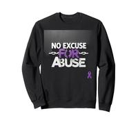 No Excuse For Abuse - Domestic Violence Awareness Sweatshirt, Adult Unisex, Black, XXL