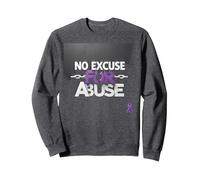 No Excuse For Abuse - Domestic Violence Awareness Sweatshirt, Adult Unisex, Dark Heather Grey, XXL