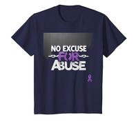 No Excuse for Abuse - Domestic Violence Awareness T-Shirt, Kids, Navy, 12 Years
