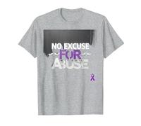 No Excuse for Abuse - Domestic Violence Awareness T-Shirt, Men, Heather Grey, 6XL