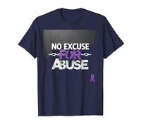 No Excuse for Abuse - Domestic Violence Awareness T-Shirt, Men, Navy, L