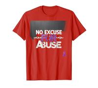 No Excuse for Abuse - Domestic Violence Awareness T-Shirt, Men, Red, 3XL