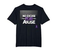 No Excuse for Abuse - Domestic Violence Awareness T-Shirt, Men's Big and Tall, Black, 6X Tall