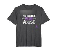 No Excuse for Abuse - Domestic Violence Awareness T-Shirt, Men's Big and Tall, Dark Heather Grey, 6X Tall