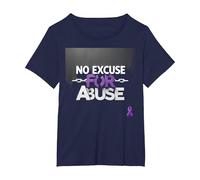 No Excuse for Abuse - Domestic Violence Awareness T-Shirt, Women's Plus, Navy, 1X