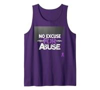 No Excuse for Abuse - Domestic Violence Awareness Tank Top, Men, Purple, S