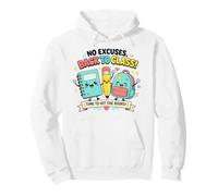 No Excuses Back To Class Cute Kawaii School Supplies Teacher Pullover Hoodie