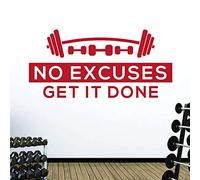 No Excuses. Get it Done - Gym Motivational Quote Wall Art Sticker [Extra] [Cherry]
