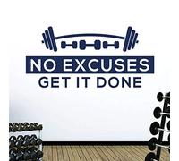 No Excuses. Get it Done - Gym Motivational Quote Wall Art Sticker [Extra] [Cobalt]