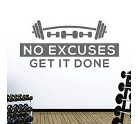 No Excuses. Get it Done - Gym Motivational Quote Wall Art Sticker [Extra] [Dark Grey]
