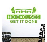 No Excuses. Get it Done - Gym Motivational Quote Wall Art Sticker [Extra] [Lime]