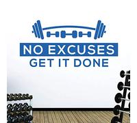 No Excuses. Get it Done - Gym Motivational Quote Wall Art Sticker [Extra] [Marina]