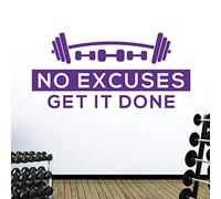 No Excuses. Get it Done - Gym Motivational Quote Wall Art Sticker [Extra] [Purple]