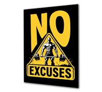 No Excuses Motivational Poster, Gym Bodybuilding Warning Sign, Inspirational Print in Various Sizes (A4 Print Only)