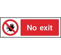 No Exit Sign - 450mm x 150mm - Self Adhesive Sticker (PAR8)
