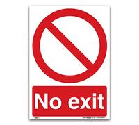 No exit Sign - A5 1mm Rigid Plastic Sign - Prohibition Safety Access Information