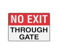 No Exit Through Gate Sign Safe Sign, Signs Outdoor, 12 X 8 In, Sign For Home, Business, Driveway Alert