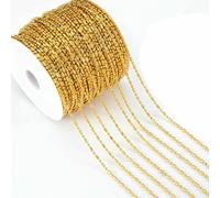 No Fade 2Meters Stainless Steel Chains for Jewelry Making DIY Necklace Bracelet Accessories Gold Chain Lips Beads Bead Chain-Q-Gold 2.3x5mm