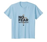 No Fear with Faith Life is Scary Without Jesus Christian T-Shirt, Kids, Baby Blue, 4 Years