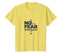 No Fear with Faith Life is Scary Without Jesus Christian T-Shirt, Kids, Lemon, 3 Years
