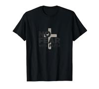 No Fear with Faith Life is Scary Without Jesus Christian T-Shirt, Men, Black, L