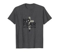 No Fear with Faith Life is Scary Without Jesus Christian T-Shirt, Men, Dark Heather Grey, XXL