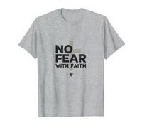 No Fear with Faith Life is Scary Without Jesus Christian T-Shirt, Men, Heather Grey, L