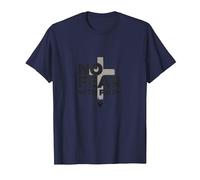 No Fear with Faith Life is Scary Without Jesus Christian T-Shirt, Men, Navy, M