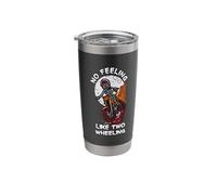 No Feeling Like Two Wheeling Skeleton Riding Dirt Bike Rider Stainless Steel Insulated Tumbler