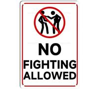No Fighting Allowed Warning Metal Sign Retro Vintage Tin Sign 8x12 inches