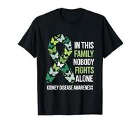 No Fighting Alone Family Support Kidney Disease Awareness T-Shirt
