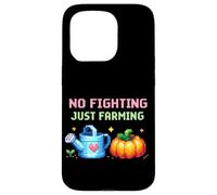 No Fighting Just Farming Cozy Gamer Pixel Garden Pumpkin Case for iPhone 15 Pro