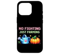 No Fighting Just Farming Cozy Gamer Pixel Garden Pumpkin Case for iPhone 16 Pro