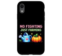 No Fighting Just Farming Cozy Gamer Pixel Garden Pumpkin Case for iPhone XR