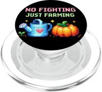 No Fighting Just Farming Cozy Gamer Pixel Garden Pumpkin PopSockets PopGrip for MagSafe