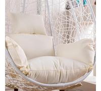 No Filled Hanging Egg Chair Cushion Cover - Waterproof Outdoor Extra Large Single Seat Swing Egg Chair Cushion Cover with Zipper (Only Cover) (white)