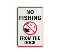 No Fishing from The Dock Sign 12x16 Inches Rust Free Aluminum Easy to Read & Sturdy Keep Out Outdoor Metal Signs for Home Farm Yard
