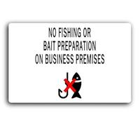 No Fishing or Bait Preparation Prohibited sign - 29.0x19.0cm Brushed Aluminium