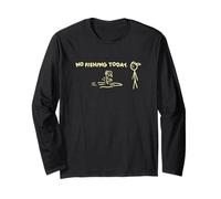 No Fishing Today Minimalist Sad Angler Design Long Sleeve T-Shirt