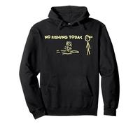 No Fishing Today Minimalist Sad Angler Design Pullover Hoodie