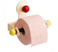 No Fixing Required Mounted Bathroom Tissue Roll Dispenser With Strong Suction Cup For Smooth Surfaces Modern White Finish Sturdy Iron And Plastic Construction To Install And Use In Bathrooms(White)
