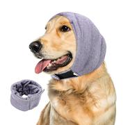 No Flap Ear Cover Wraps for Dogs Bath Grooming Drying Swimming, Dog Ear Muffs Noise Protection Winter,Adjustable Dog Calming Hoodie for Hematoma Anxiety Firework Thunder Warm Sleeping Shower Cap (SP)