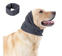 No Flap Ear Wraps for Dogs,Dog Ear Muffs Noise Protection,Snoods for Dogs Ear Warmer,Dog Headband,Dog Ear Covers for Bath Grooming Force Drying Anxiety Relief,Dog Head Wrap,Dog Calming Hoodie Gray,L