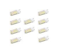 No Flicker 5W LED Ceramic Bulb Mini Corn G9 AC220V 240V Deep Dimming 4LED SMD2835 Energy Saving Replace 35W Halogen Lamp Equivalent 10pcs (Emitting Color : Warm White) (Cold White)