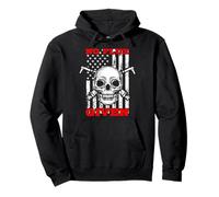 No Flux Given American Flag Skull Metal Welder Welding Pullover Hoodie