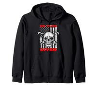 No Flux Given American Flag Skull Metal Welder Welding Zip Hoodie